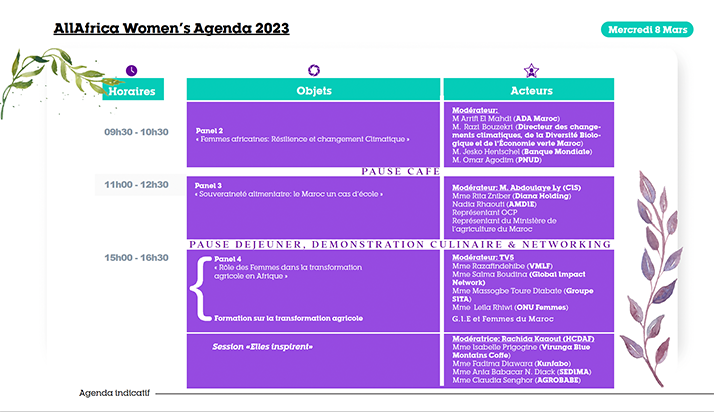AWA 2023_Agenda mardi 8 mars AWA 2023_Agenda mardi 8 mars