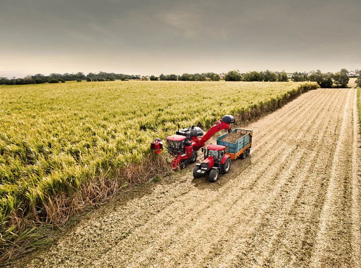 Démonstration de récolte avec l’Austoft 8000 au Mozambique, début avril. Photo : Case IH