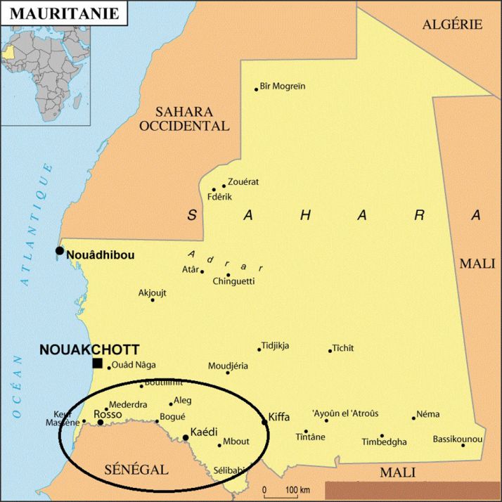 Les terres cultivables sont concentrées autour du fleuve Sénégal.
