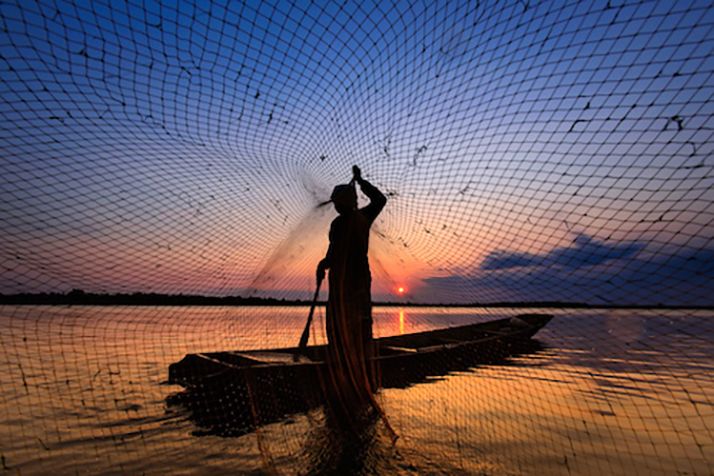 Scène de pêche sur le lac Nangbeto. Photo : Officiel Togo Scène de pêche sur le lac Nangbeto. Photo : Officiel Togo