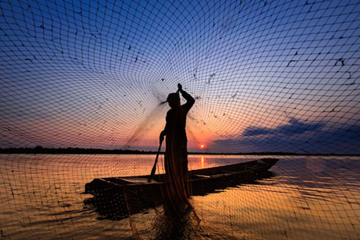 Scène de pêche sur le lac Nangbeto. Photo : Officiel Togo