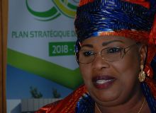 Aminata Mbengue Ndiaye, ministre de l’Elevage et des Productions animales du Sénégal lors de l’ouverture du cinquantenaire de l’EISMV de Dakar, le 26 novembre. © A. Hervé