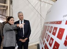 Mohammed Sadiki, ministre de l'Agriculture, de la Pêche maritime, du Développement rural et des Eaux et Forêts, en visite sur le site du Salon vendredi 6 janvier. Photo : MAM