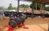 Des disques de labours sont exposés dans le show-room, près de l’usine. Photo : dr